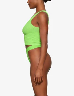 Ribbed Stretch-cotton Tank Top -Whistles Clothing Shop R04118233 NEONLIME ALT02