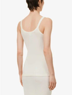 Bottega Veneta Semi-sheer Cotton-blend Knitted Top -Whistles Clothing Shop R04121126 CHALK ALT03