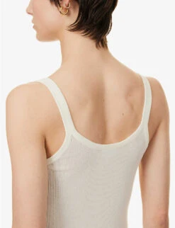 Bottega Veneta Semi-sheer Cotton-blend Knitted Top -Whistles Clothing Shop R04121126 CHALK ALT04
