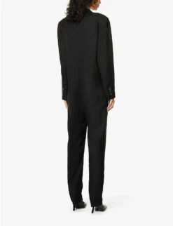 STELLA MCCARTNEY Single-breasted Peak-lapel Slim-leg Woven Jumpsuit -Whistles Clothing Shop R04125573 BLACK ALT03