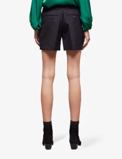 THE KOOPLES Slim-fit Pocket-detail Wool Shorts -Whistles Clothing Shop R04127976 BLA01 ALT03