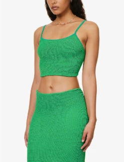 Brandy Seersucker Stretch-woven Top 7 Brandy Seersucker Stretch-woven Top -Whistles Clothing Shop R04130304 EMERALD ALT02