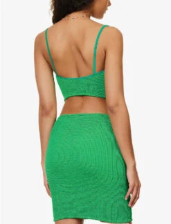 Brandy Seersucker Stretch-woven Top 8 Brandy Seersucker Stretch-woven Top -Whistles Clothing Shop R04130304 EMERALD ALT03