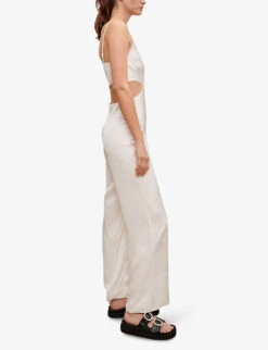 Maje Cut-out V-neck Woven Jumpsuit -Whistles Clothing Shop R04130673 BLANC ALT02