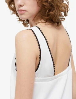 THE KOOPLES Scalloped-trim V-neck Woven Top 9 THE KOOPLES Scalloped-trim V-neck Woven Top -Whistles Clothing Shop R04131157 ECR01 ALT04