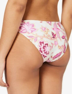 Seafolly Silk Road Floral-print Bikini Bottoms 8 Seafolly Silk Road Floral-print Bikini Bottoms -Whistles Clothing Shop R04131514 PARFAITPINK ALT03