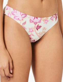 Seafolly Silk Road Floral-print Bikini Bottoms 9 Seafolly Silk Road Floral-print Bikini Bottoms -Whistles Clothing Shop R04131514 PARFAITPINK ALT04