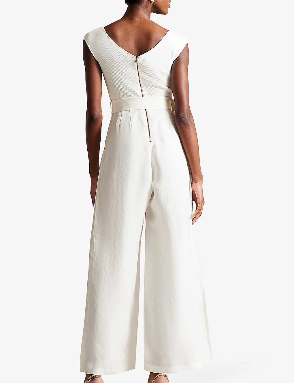 Ted Baker Tabbiaa Knitted-bodice Wide-leg Woven Jumpsuit 3 Ted Baker Tabbiaa Knitted-bodice Wide-leg Woven Jumpsuit - Image 3