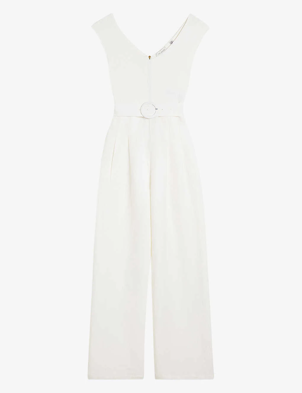 Ted Baker Tabbiaa Knitted-bodice Wide-leg Woven Jumpsuit 1 Ted Baker Tabbiaa Knitted-bodice Wide-leg Woven Jumpsuit