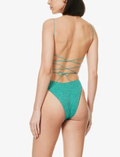 OSEREE Lumière Metallic-weave Swimsuit -Whistles Clothing Shop R04132766 AQUAMARINE ALT02