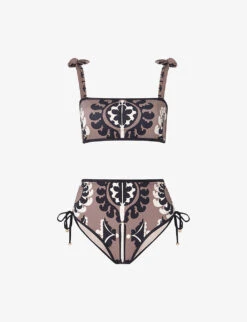 By Malina Essie Abstract-print Bikini Top