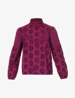 Ikks Flower-embroidered Cotton Blouse