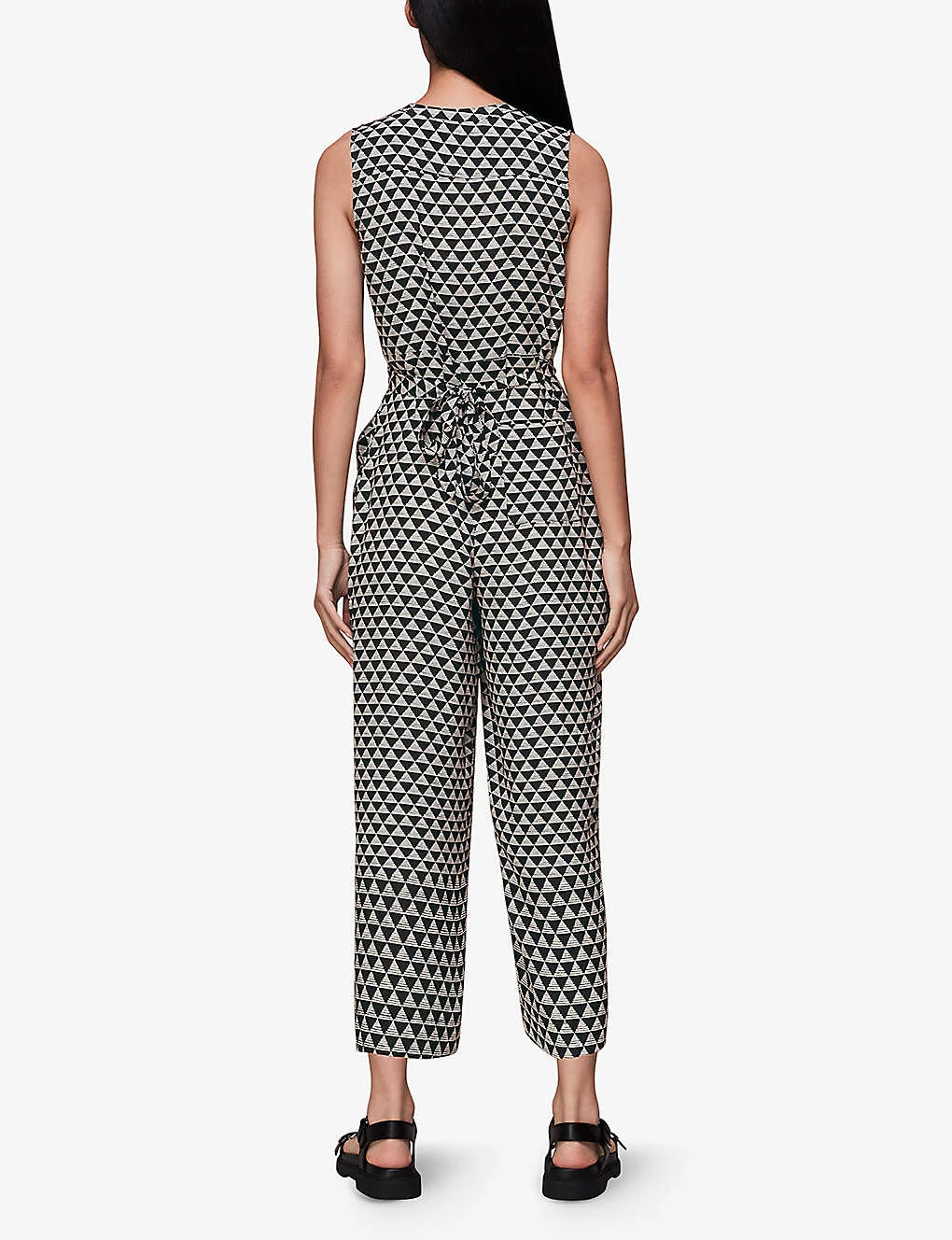 Whistles Checkerboard-pattern Ankle-length Woven Jumpsuit 4 Whistles Checkerboard-pattern Ankle-length Woven Jumpsuit - Image 4