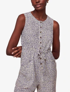 Whistles Dashed Jess Leopard-print Woven Jumpsuit -Whistles Clothing Shop R04135052 ALT02