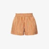 Faithfull The Brand Elva Striped High-rise Cotton-poplin Shorts