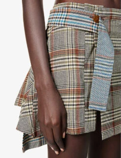 Vivienne Westwood Meghan Tartan-print Stretch-woven Blend Mini Skirt 9 Vivienne Westwood Meghan Tartan-print Stretch-woven Blend Mini Skirt -Whistles Clothing Shop R04135875 MIX ALT04
