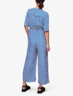 Whistles Oversized-collar Relaxed Woven Jumpsuit 7 Whistles Oversized-collar Relaxed Woven Jumpsuit -Whistles Clothing Shop R04136164 MULTICOLOURED ALT02