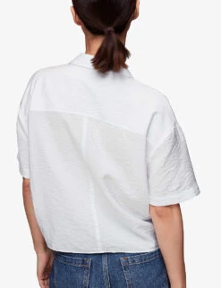 Whistles Nicola Tie Front-hem Woven Top -Whistles Clothing Shop R04136165 WHITE ALT03