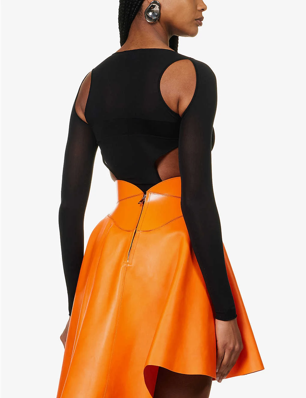 Alexander McQueen Cut-out Silk-blend Bodysuit 4 Alexander McQueen Cut-out Silk-blend Bodysuit - Image 4