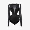 Alexander McQueen Cut-out Silk-blend Bodysuit
