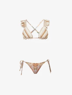 Zimmermann Devi Stripe Crochet Bikini