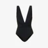 Zimmermann Raie Plunge-neck Ruched Swimsuit