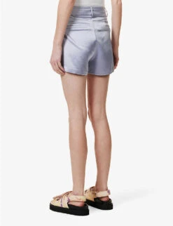 Paige Cypress Mid-rise Satin Shorts -Whistles Clothing Shop R04136646 SALTBLUE ALT03