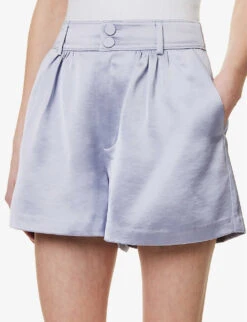 Paige Cypress Mid-rise Satin Shorts -Whistles Clothing Shop R04136646 SALTBLUE ALT04