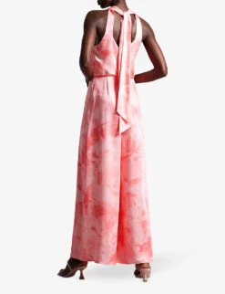 Ted Baker Tinslee Wide-leg Satin Jumpsuit -Whistles Clothing Shop R04136808 CORAL ALT02
