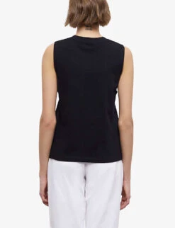 THE KOOPLES Snake-print Logo Cotton T-shirt -Whistles Clothing Shop R04137033 BLA01 ALT03