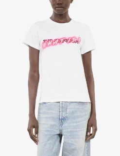 THE KOOPLES 'What Is?' Logo-print Cotton-jersey T-shirt 5 THE KOOPLES 'What Is?' Logo-print Cotton-jersey T-shirt -Whistles Clothing Shop R04137041 WHI01 ALT02