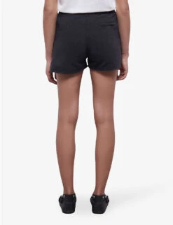 THE KOOPLES Logo-embroidered Drawstring-waist Cotton Shorts -Whistles Clothing Shop R04137387 BLA55 ALT03