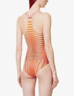 Jean Paul Gaultier Abstract-print Racerback Swimsuit -Whistles Clothing Shop R04137660 REDORANGE ALT03