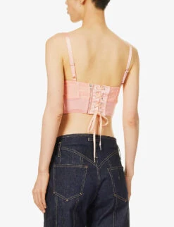 Jean Paul Gaultier Flowers Cone-design Stretch-woven Top -Whistles Clothing Shop R04137680 SALMON ALT03