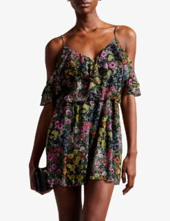 Ted Baker Priyahh Floral-print Woven Jumpsuit 6 Ted Baker Priyahh Floral-print Woven Jumpsuit -Whistles Clothing Shop R04140116 BLACK ALT02