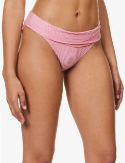 Sicily Fold-over Stretch-recycled Polyamide Bikini Bottom -Whistles Clothing Shop R04142191 PNKPNK ALT02