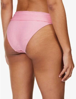 Sicily Fold-over Stretch-recycled Polyamide Bikini Bottom -Whistles Clothing Shop R04142191 PNKPNK ALT03