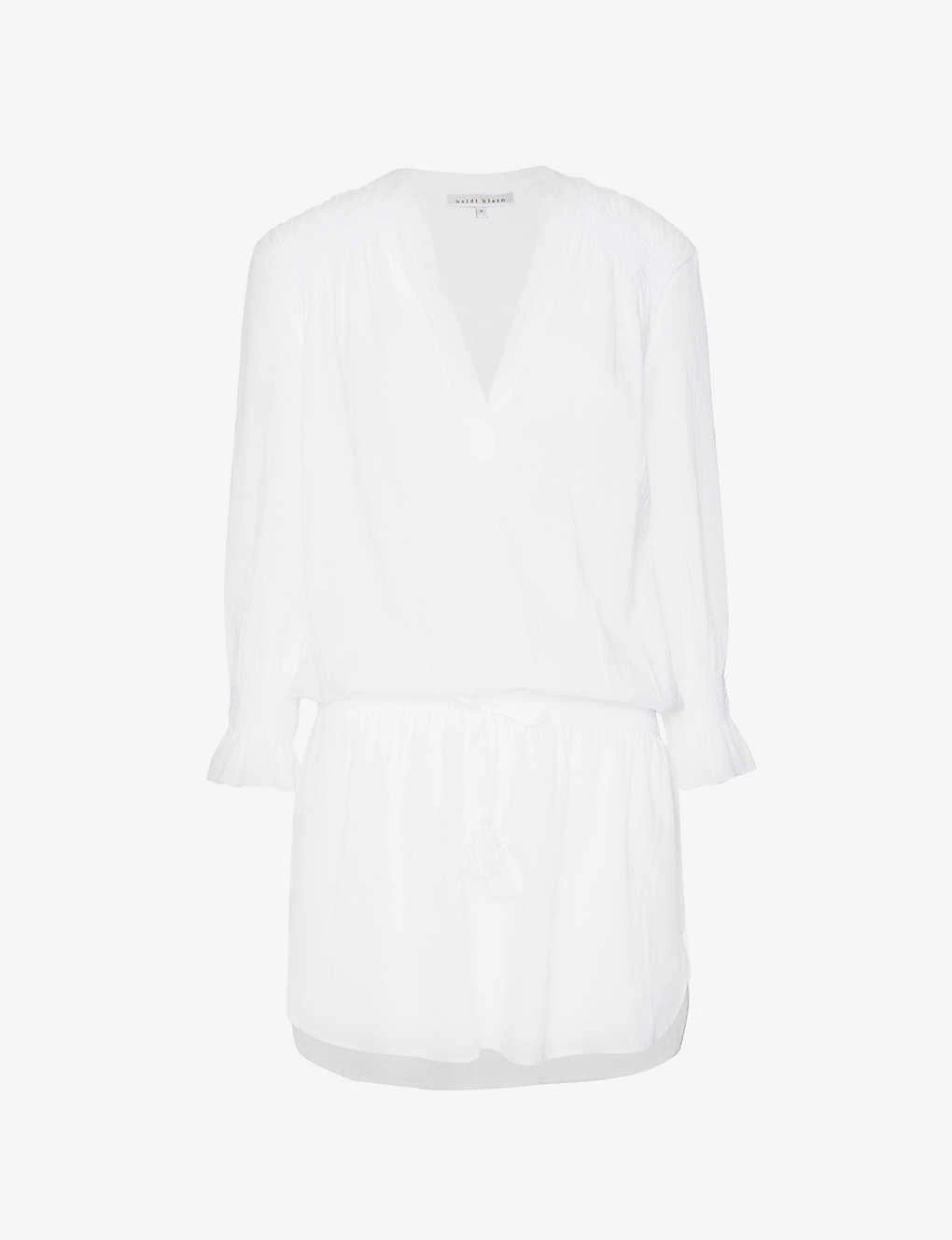 V-neck Flared-cuffs Organic-cotton Tunic 1 V-neck Flared-cuffs Organic-cotton Tunic