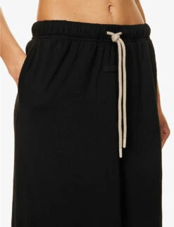 ESSENTIALS Drawstring Cotton-blend Midi Skirt -Whistles Clothing Shop R04142429 JETBLACK ALT04