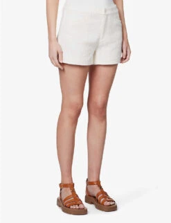 Paige Patrizia Mid-rise Cotton-rayon Blend Shorts 7 Paige Patrizia Mid-rise Cotton-rayon Blend Shorts -Whistles Clothing Shop R04144133 CREAM ALT02