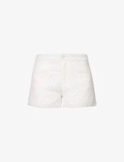 Paige Patrizia Mid-rise Cotton-rayon Blend Shorts