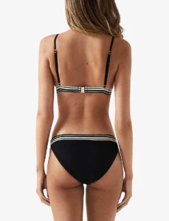 Reiss Faith Contrast-stripe Low-rise Bikini Bottoms -Whistles Clothing Shop R04144338 BLACK ALT03