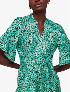 Whistles Floral-print Flutter-sleeve Woven Jumpsuit -Whistles Clothing Shop R04145317 MULTICOLOURED ALT04