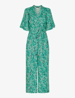 Whistles Floral-print Flutter-sleeve Woven Jumpsuit