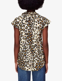 Whistles Leopard-print Open-collar Woven Shirt -Whistles Clothing Shop R04147722 MULTICOLOURED ALT03