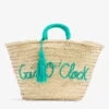 Gin O'Clock Embroidered Palm Basket Bag