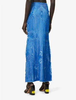 Flower Vortix Embroidered Knitted Maxi Skirt -Whistles Clothing Shop R04148976 LIGHTBLUE ALT03