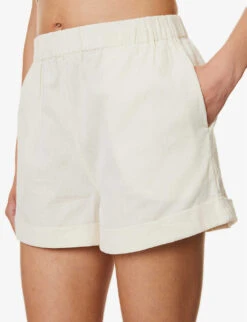 Emery Mid-rise Cotton And Linen-blend Shorts -Whistles Clothing Shop R04149655 STONE ALT04