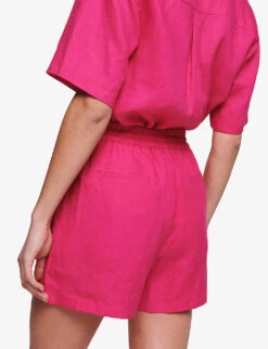 Hauti Relaxed-fit Linen Shorts -Whistles Clothing Shop R04151541 RASPBERRY ALT03