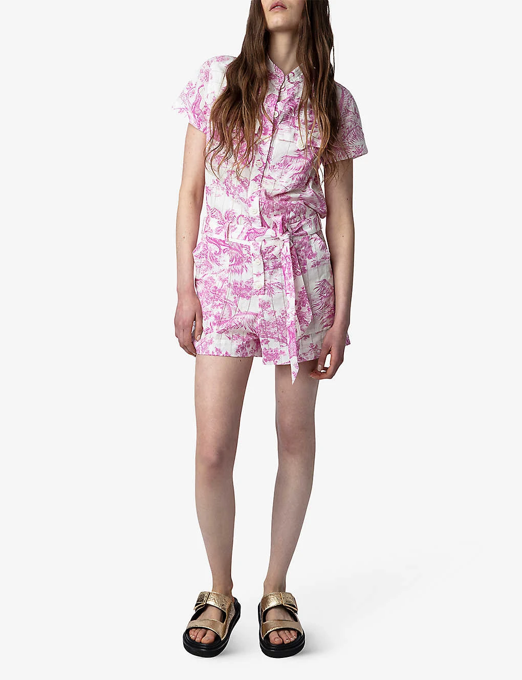 Zadig & Voltaire Cookis Toile-de-Jouy-print Organic-cotton Playsuit 3 Zadig & Voltaire Cookis Toile-de-Jouy-print Organic-cotton Playsuit - Image 3